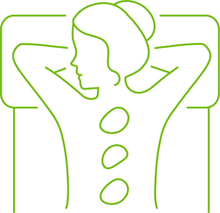 Icon von einer Person die sich entspannt